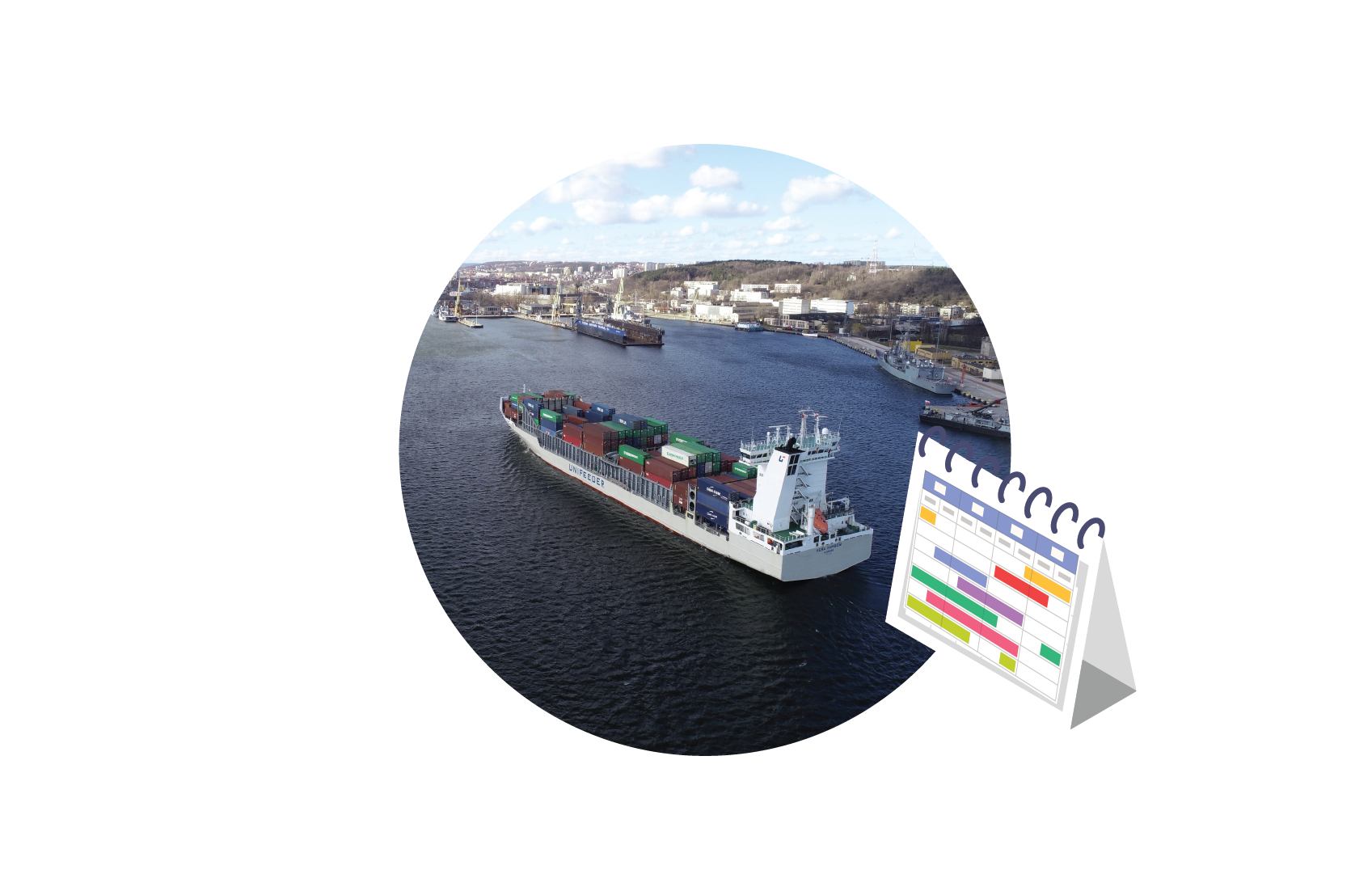 Feeder vessel - multimodal transportation of goods